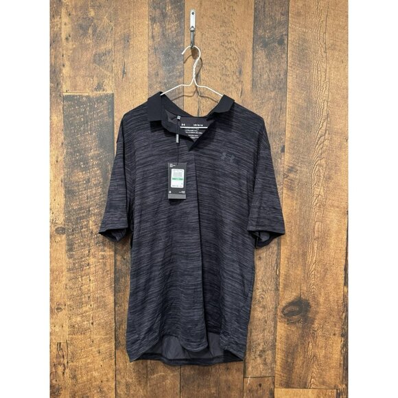 NWT Under Armour Men’s ISO Chill Polo Black Grey Large - Picture 1 of 4